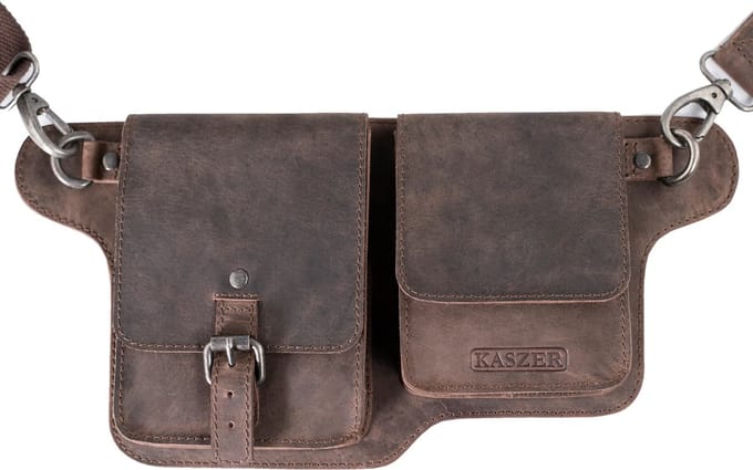 kaszer heren schoudertas leer