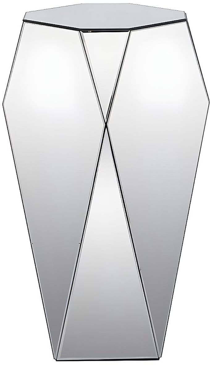 Vente-unique Bijzettafel van MDF met spiegel - Kleur: Zilver - SIGRID -