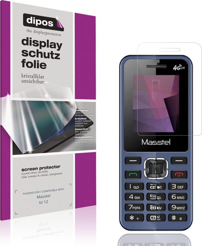 dipos – 4x Beschermfolie geschikt voor Masstel Izi 12 | Krasbestendige & heldere Screenprotector Ultra-Thin
