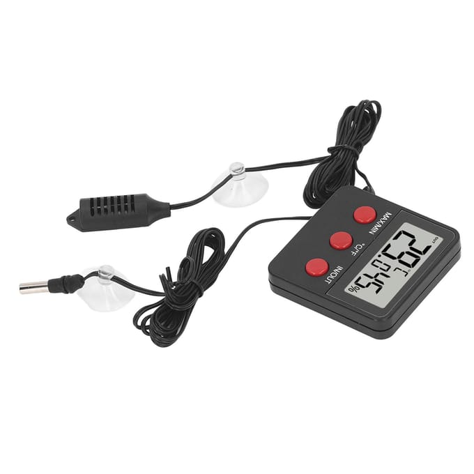 Mini temperatuur- en vochtigheidsmeter met 2 sondes Digitale hygrometer Temperatuurmonitor voor gray