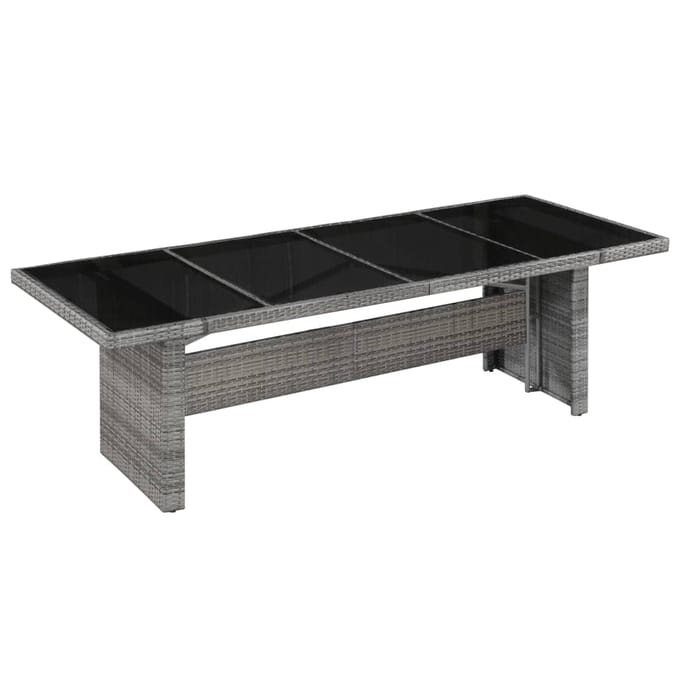 vidaXL - Tuintafel - 240x90x74 - cm - poly - rattan - en - glas