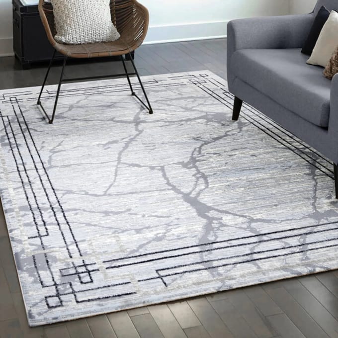 Muratap Fashion relax marmer laagpolig vloerkleed modern luxe licht-