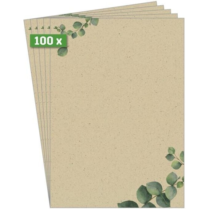 Sigel designpapier A4 met motief Eucalyptus tweezijdig 100 grams 100 vel