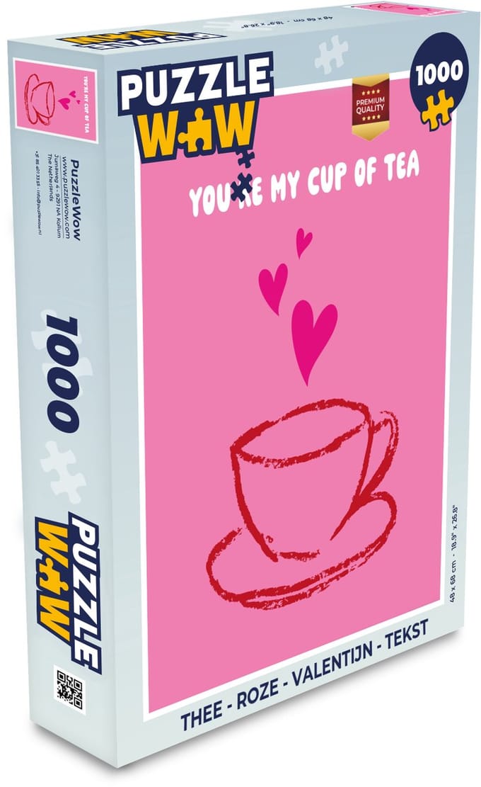 Puzzel Thee - Roze - Valentijn - Tekst - Legpuzzel - Puzzel 1000 stukjes volwassenen