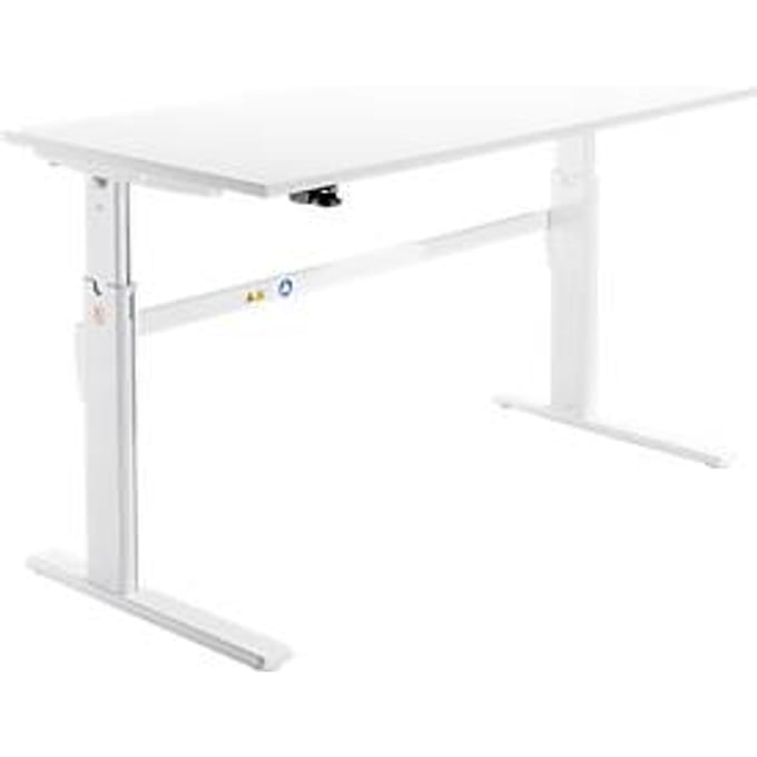 Schäfer Shop  Select Bureau, elektrisch in hoogte verstelbaar, rechthoekig, C-poot, wit/wit, B 1800 mm