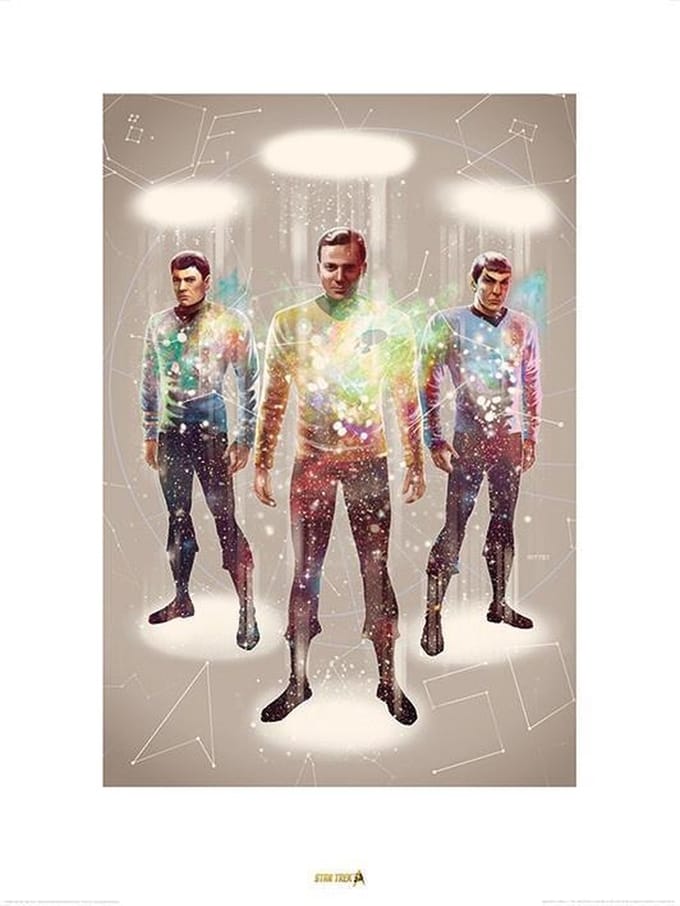 Kunstdruk Star Trek - Beam Me Up 50th Anniversary 60x80cm