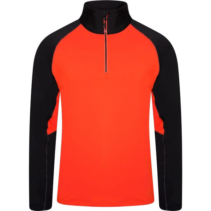 Dare 2B Heren Fuser Core Stretch Half Zip Thermo Top (Amberkleurige gloed/zwart)