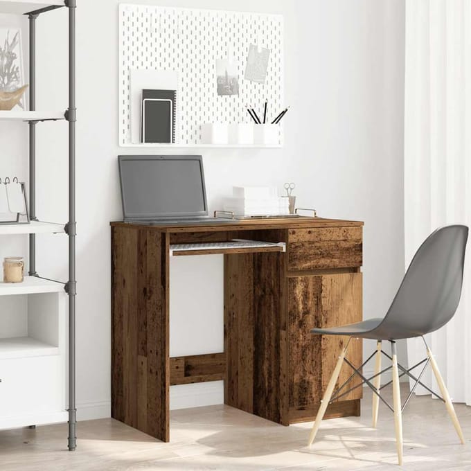vidaXL - Bureau - 86x49x76 - cm - spaanplaat - oud - hout