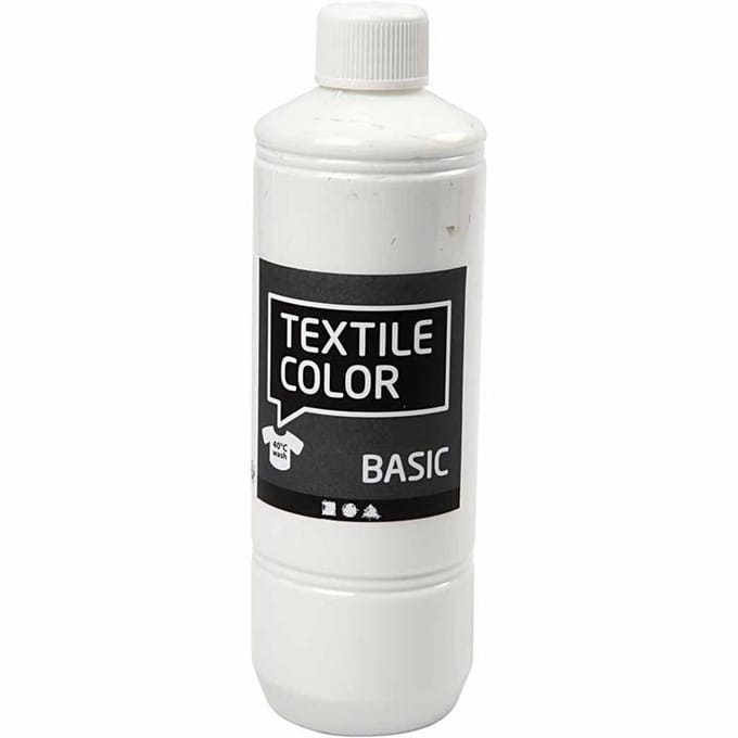 Textielkleur, wit, 500 ml/ 1 fles