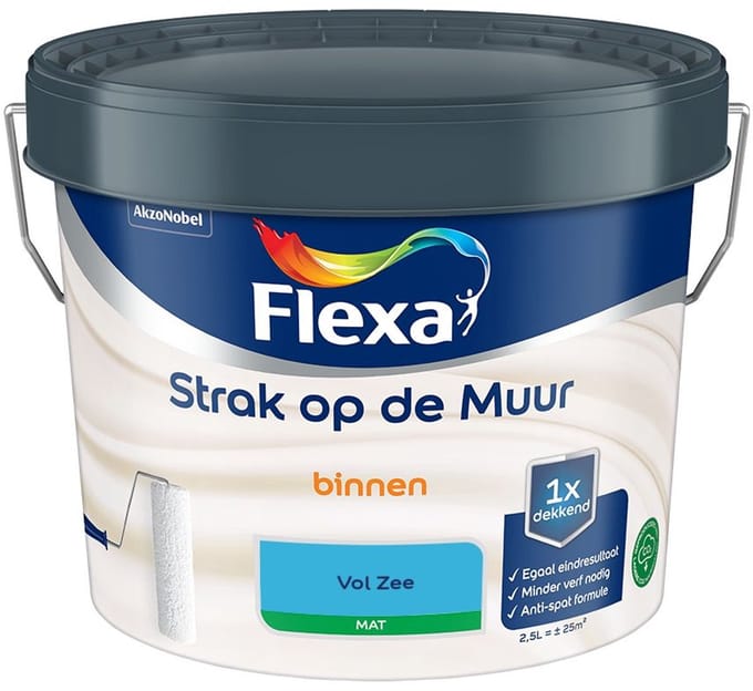 Flexa - Strak Op De Muur Binnen Mat - Vol Zee - Mengverf - 2,5 L