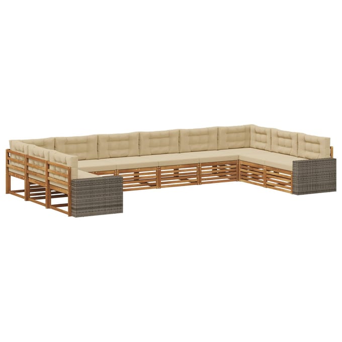 vidaXL - Sofa-Sets - 10 - st - Massief - Acacia - Hout