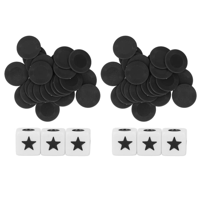 2 Set Gauche Droite Centre Dés Polyvalent Amusant Innovant Interaction Dés Jetons Jeu Set pour Famille black