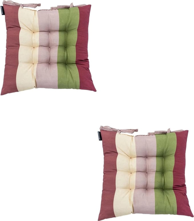 Madison - Zitkussen - Universeel - 2 stuks - 46 x 46 cm - Vivero Bordeaux - Tuin - Toscane