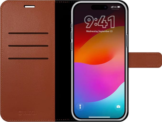 Valenta - Book Case - Bruin – Apple iPhone 15 Plus - Leer