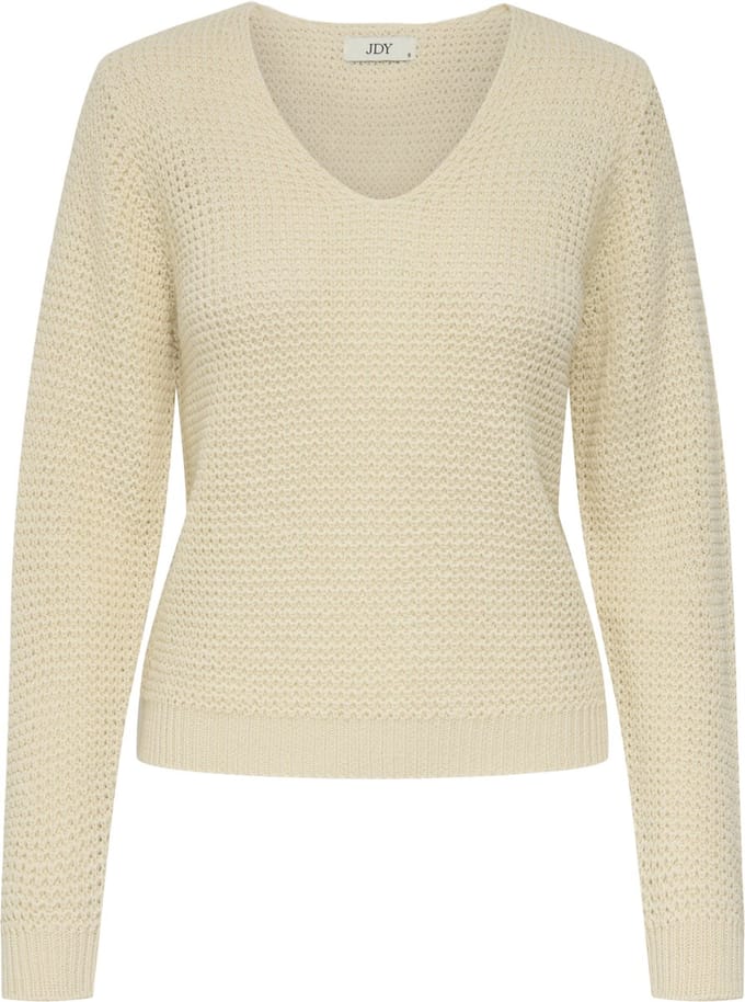Jacqueline de Yong Trui Jdyellen L/s V-neck Pullover Knt 15308897 Whitecap Gray Dames Maat - XL