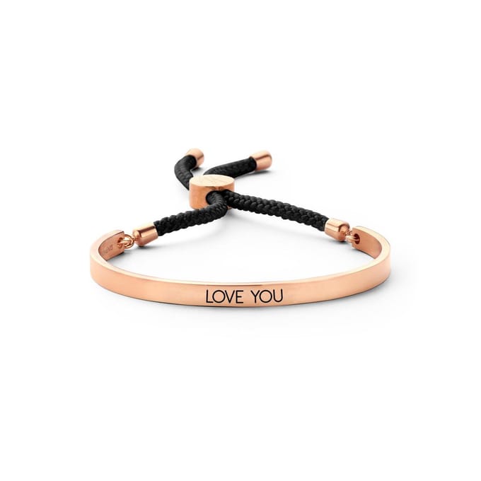 Key Moments 8KM-BC0039 Open Bangle 5mm Love You - zwart