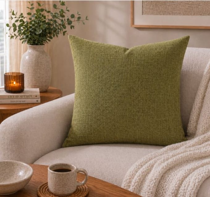 Timeless Linen Collection Kussenhoes - Groen - 45x45 cm