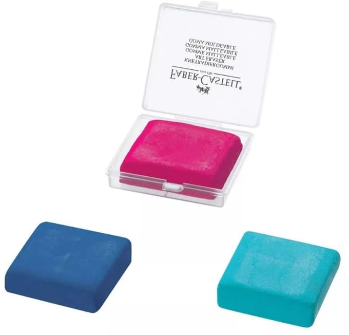 Kneedgum in bramen, turquoise en citroen - Set van 3