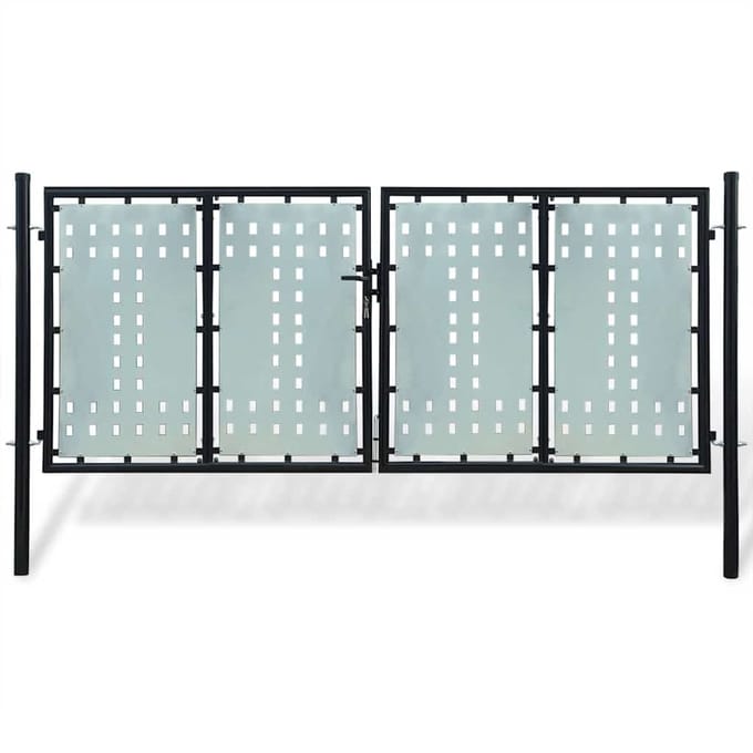 vidaXL - Zwarte - enkele - deur - schuttingpoort - 300x125 - cm