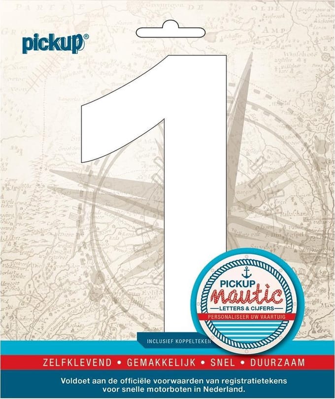 Pickup Nautic plakcijfer 150mm wit 1