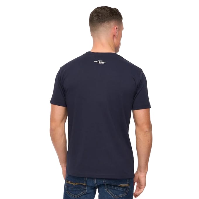 Crosshatch Heren Kratmoss T-shirt (Marineblauw)