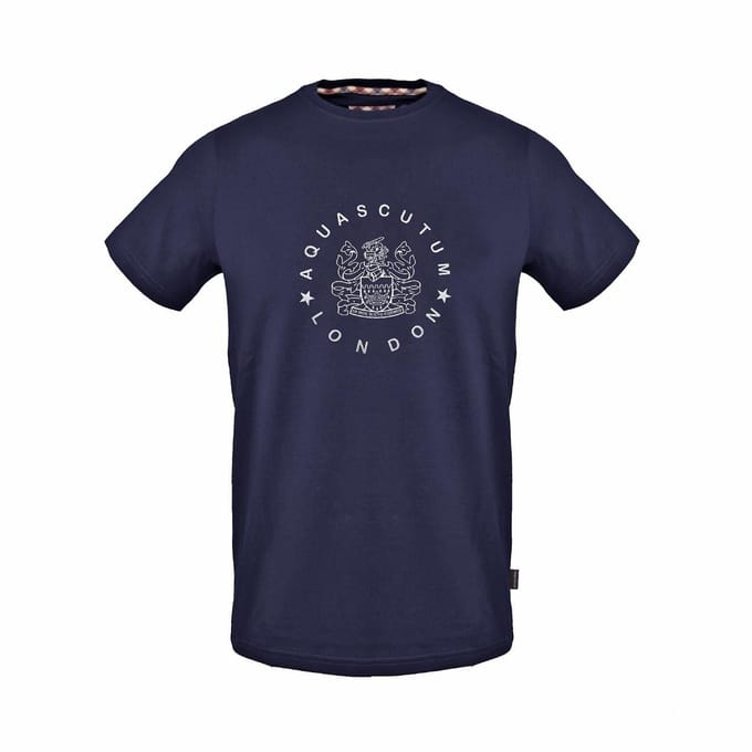 Aquascutum Heren Circle Logo Regular T-Shirt (Marine)