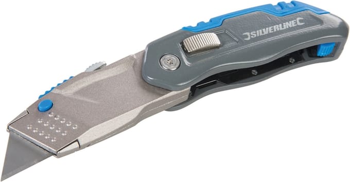 Silverline Intrekbaar vouwmes - ergonomisch - snelwisselmechanisme - 165 mm - interne opslag
