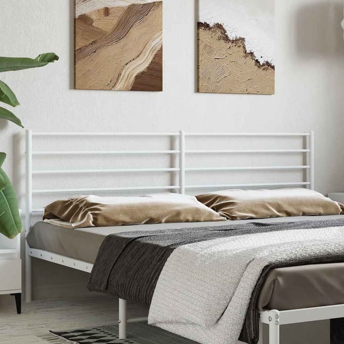 vidaXL - Vervangend - hoofdbord - metaal - wit - 200 - cm