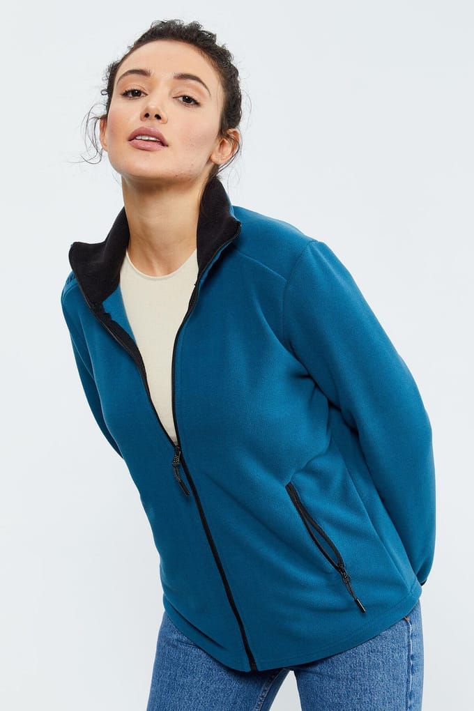 Dames Pluche Zip-Front Sweatshirt