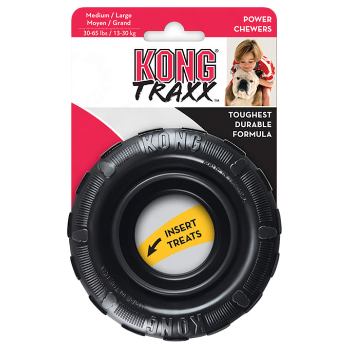Kong Traxx Hondenspeelgoed - Rubber -  M/L- Zwart