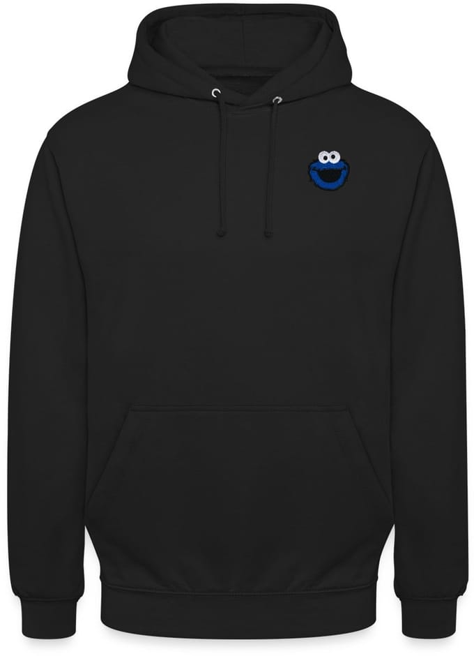 Sesamstraat Koekiemonster Borduurwerk Borstafdruk Hoodie Unisex