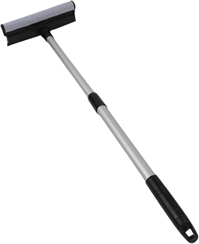 Raamwisser - Schoonmaak tool - Auto ramen reinigen - Uitschuifbaar handvat - 77 cm - Zwart