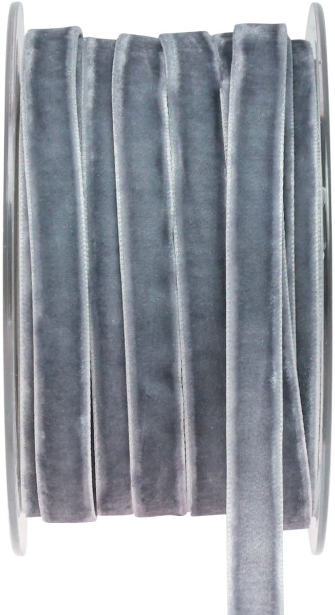 Decoratief lint fluwelen lint cadeaulint fluweel grijs 10mm 20m