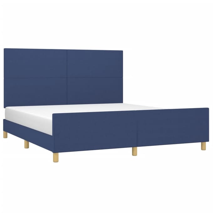 vidaXL - Bedframe - zonder - matras - stof - blauw - 160x200 - cm