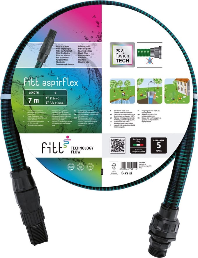 Fitt Aspirflex Aanzuigslang SET 7 meter - 1"