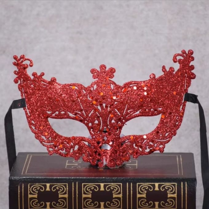 Go Go Gadget - Verkleedmasker - Pailletten - Glitter - Maskerade - Gemaskerd bal - 1 stuk - Rood