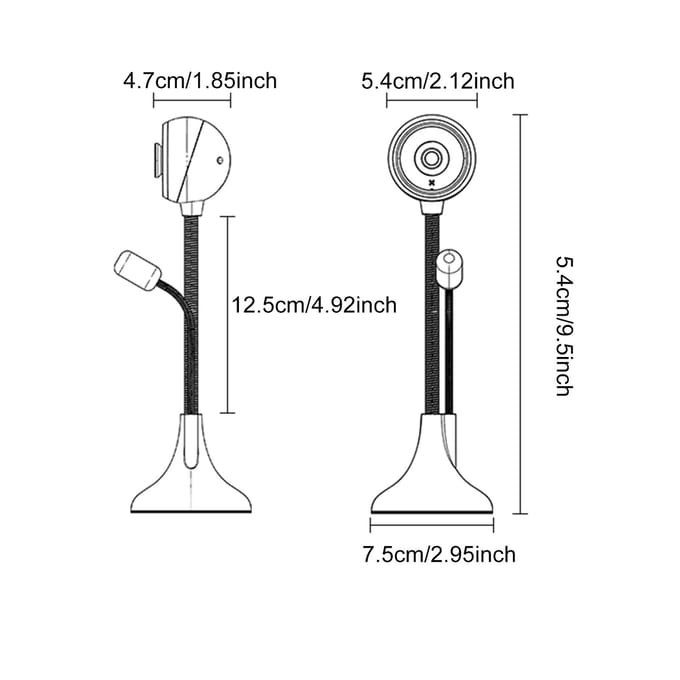 Caméra de bureau USB SADA A09 avec objectif grand angle à mise au point manuelle et basculement facile entre l'horizontale et la verticale bleu