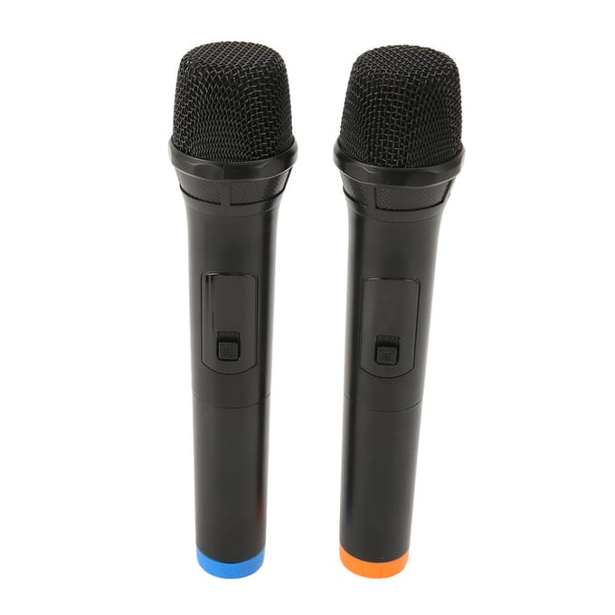 2pcs Microphone Sans Fil USB Microphone Dynamique Sans Fil Microphone Portable à Main pour Karaoké