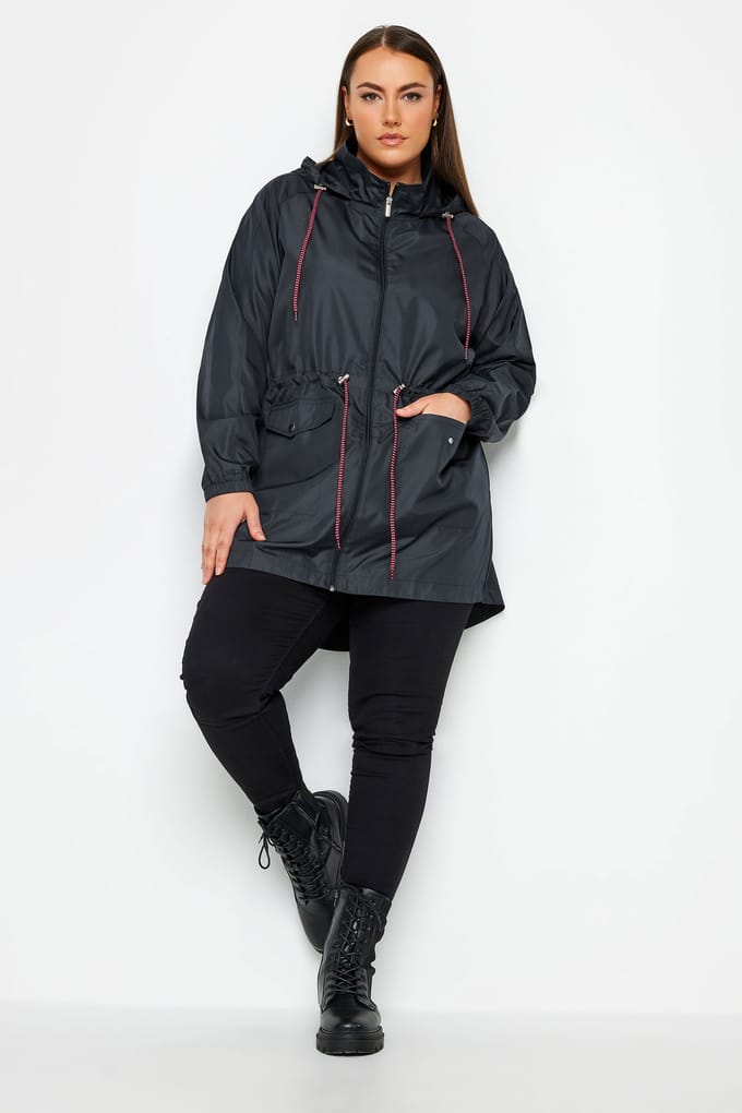 Yours Lichtgewicht Parka Met Capuchon In Donkerblauw Size 48