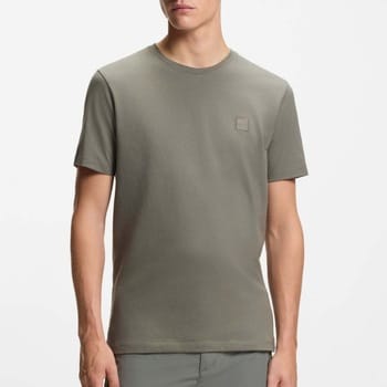 BOSS Orange Tales Heren Katoen-Jersey T-shirt Met Logo Patch