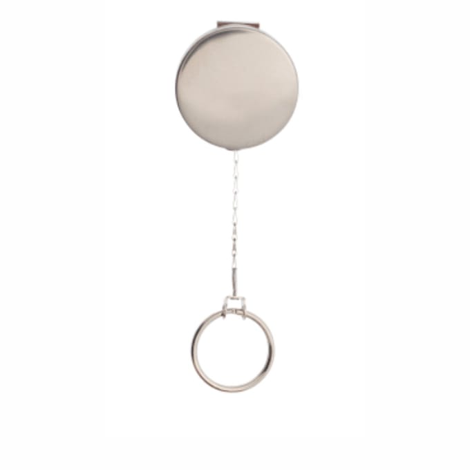 Zilveren metalen yoyo met ketting en sleutelring / Skipashouder type EG43