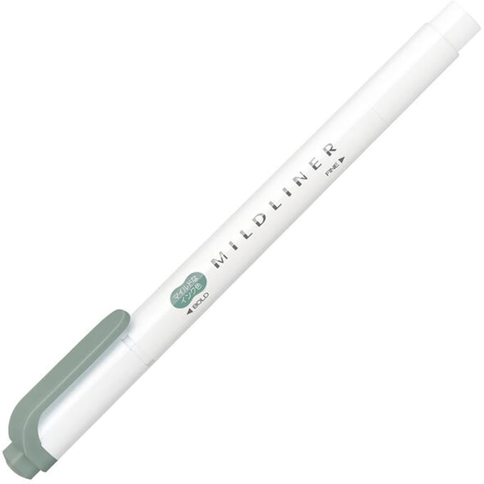 Zebra Mildliner Double-Sided Highlighter - Fine / Bold – Mild Moss Green / WKT7-MMG – New Color 2025