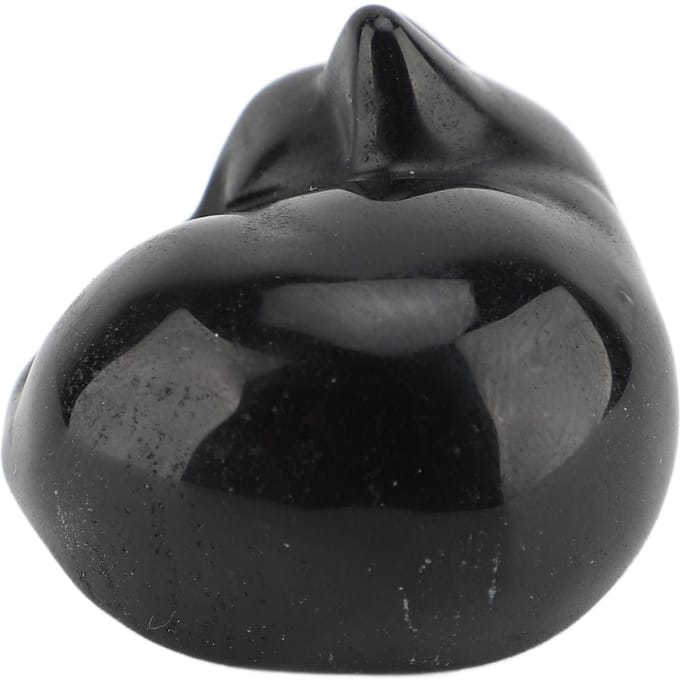Statue de Chat en Cristal Compacte Multifonctionnelle Mignonne Décoration de Chat Endormi en Cristal pour la Maison Obsidienne (Pierre Noire) black