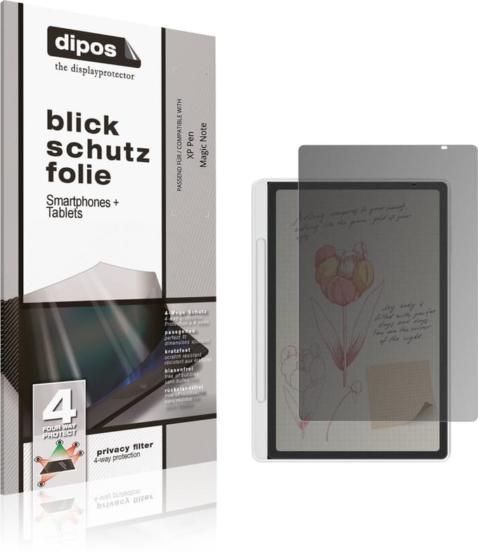dipos – Matte Privacy Screenprotector geschikt voor XP Pen Magic Note | Anti-Spy Beschermfolie
