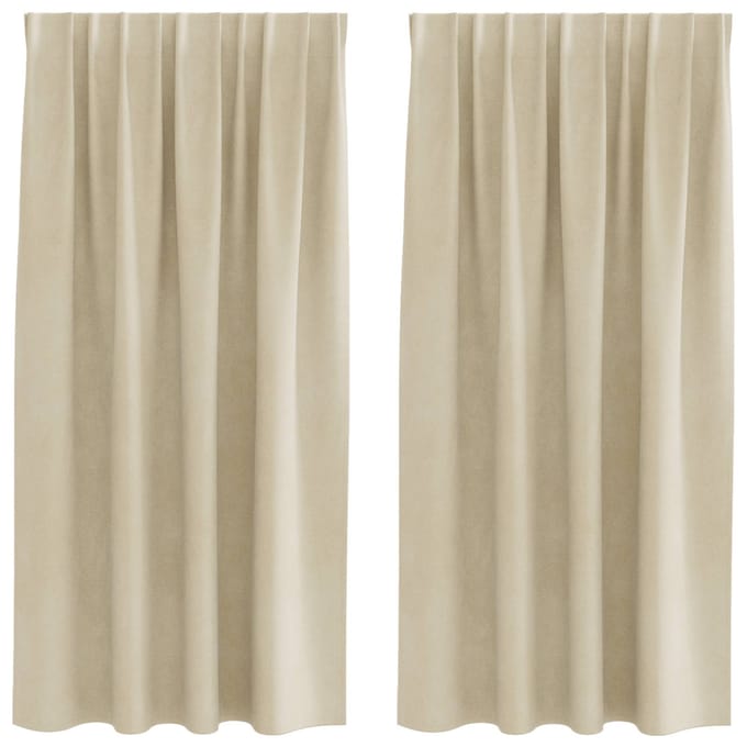 vidaXL - Gordijnen - 2 - st - Crèmekleurig - 140 - x - 175 - cm - fluweel