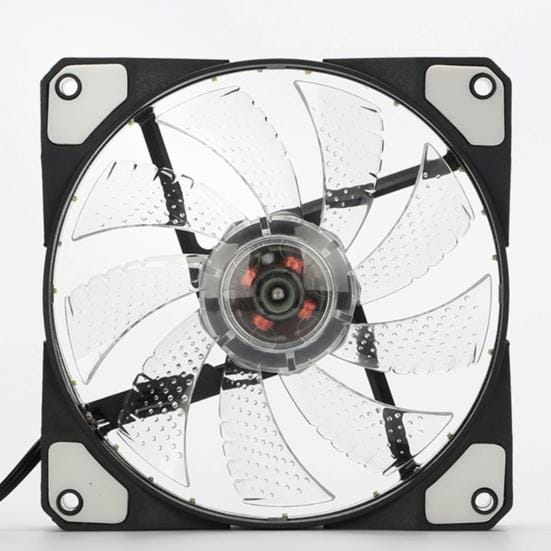 Ultrastille, trillingsdempende ronde computerkoelventilator met 15 lampen rood
