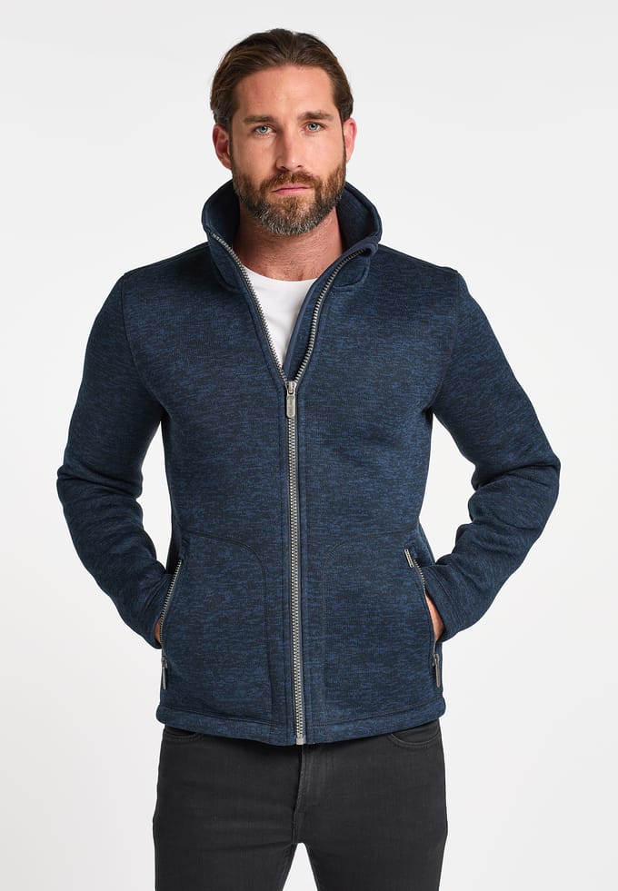 ICEBOUND Gebreide fleece jas Heren marine gem