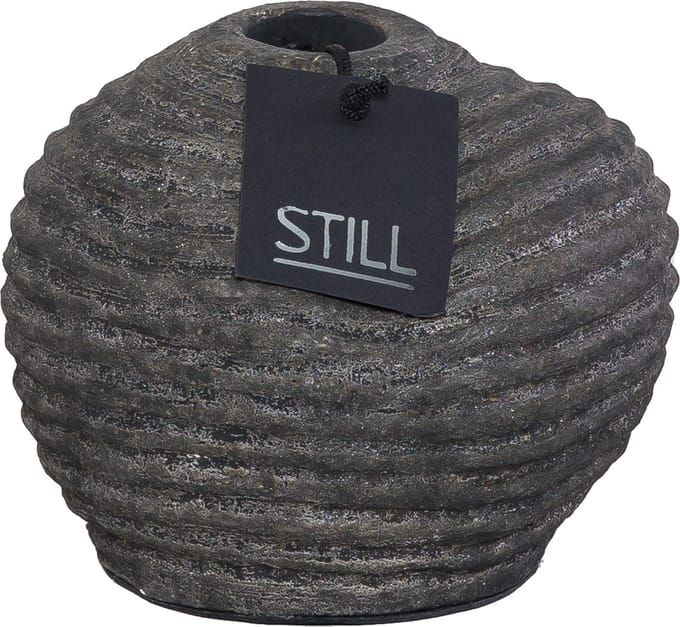 STILL - Vaas - Organische Vorm - Ribbels - Earth - Grijs - 17 x 15 cm