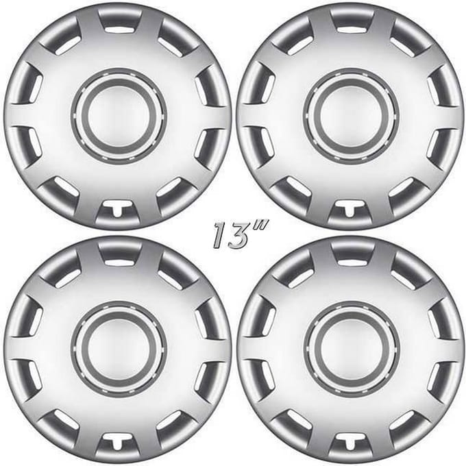 GoodGo Wieldoppen GRANIT-S 13 inch mat zilver. Set a 4 stuks in doos (a.u.b. tekst lezen!)
