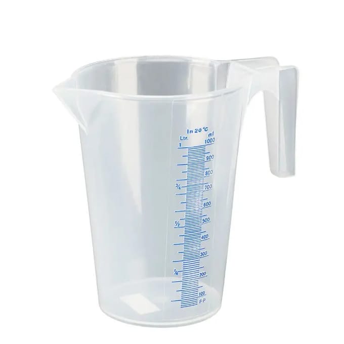 Maatbeker - 1 liter - transparant - kunststof - litermaat